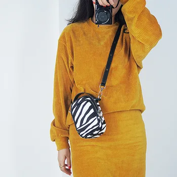 

2020 Summer New Concise Zebra Serpentine Mini Mobile Handbag Phone Bag Casual Shoulder Bag Crossbody Bag Office Daily