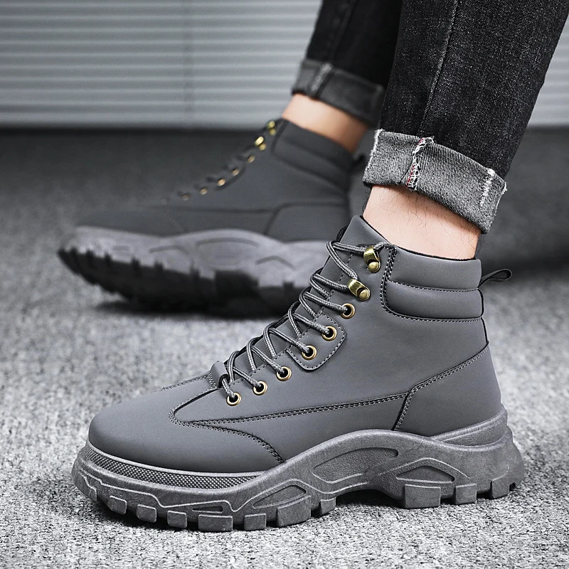 

Outdoor Working Snow Boots Men Shoes High Quality Genuine Leather Men Boots Winter Waterproof Ankle Boots Riding Boots *L588