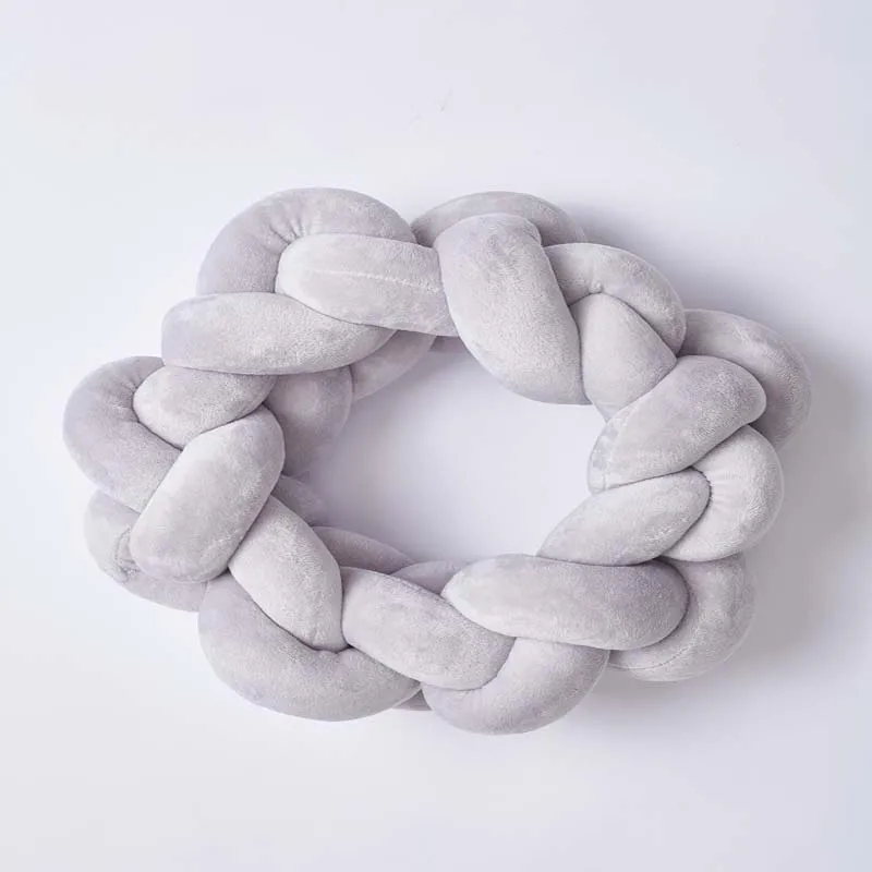 gray round 38cm Узел переплетения Подушка для ребенка для ползания и игр игровой коврик подушки сиденья для новорожденных спальная кровать - Цвет: gray round 38cm