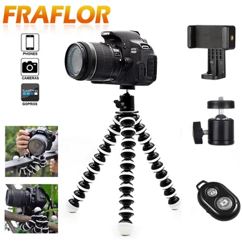 

Octopus Flexible Tripod Stand Gorillapod for Smartphone Clip Dslr and Camera Table Desk & Bluetooth Remote Control & Tripod Head