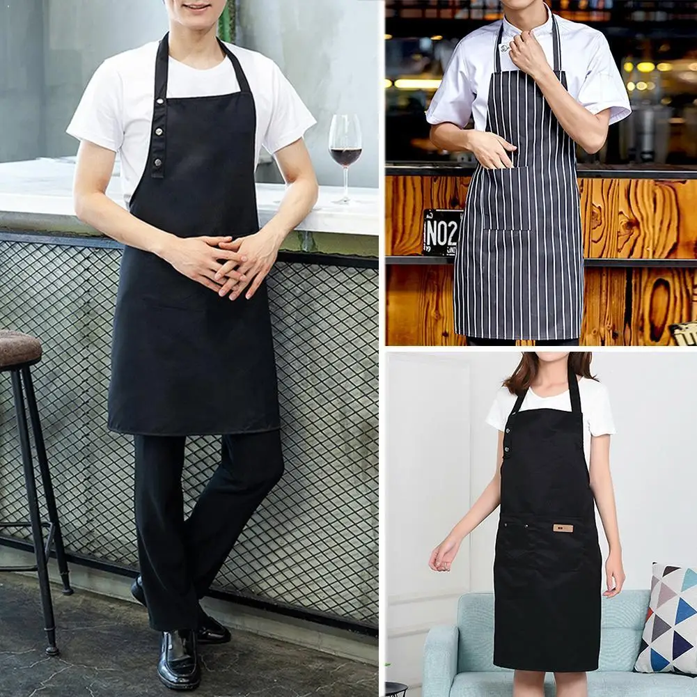 

Men and women pure color halter apron kitchen home work coffee clothes custom apron shop apron cooking U6F6