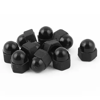 

New M6 Thread Dia Dome Head Nylon Cap Acorn Hex Nuts Black 20pcs