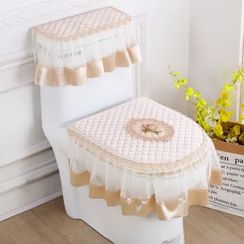 

3pcs Toilet Lid Cover Set Kit U-shape Seat Cushion Closestool Dustproof