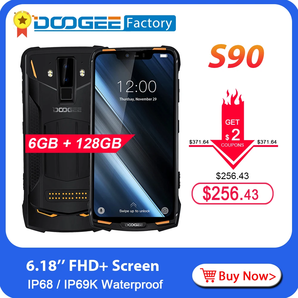 DOOGEE S90 Helio P60 модульный прочный смартфон Восьмиядерный NFC 6 18 FHD + Android 8 1 ГБ 128 16 МП