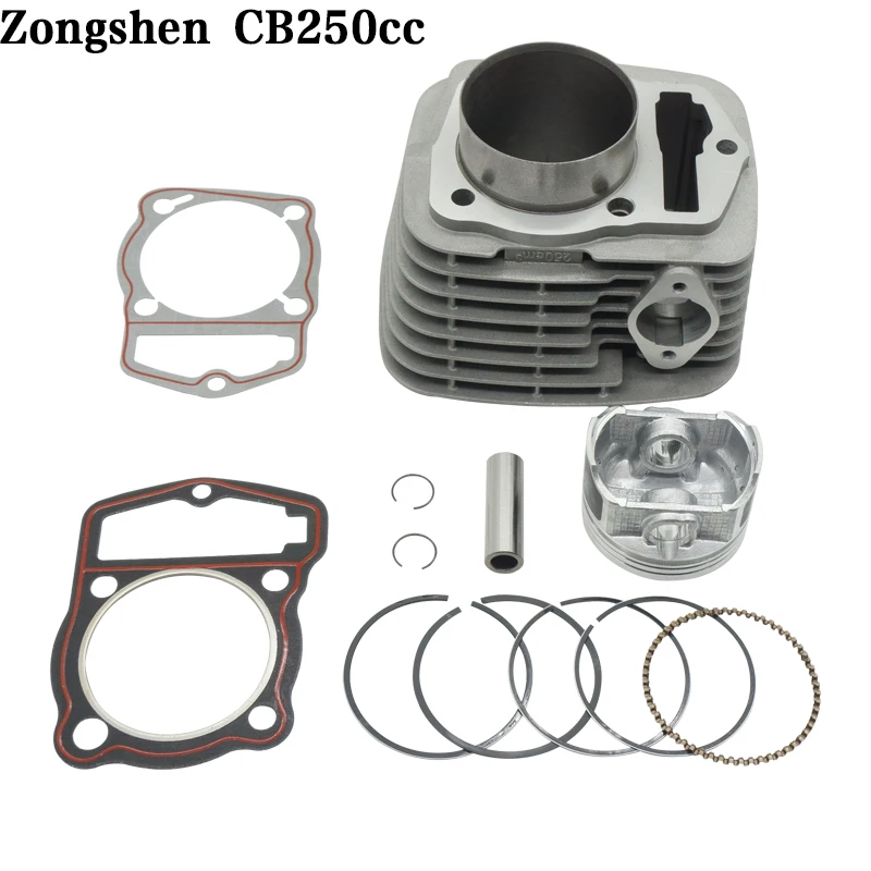 Zongshen CB250cc двигатель с воздушным охлаждением, поршневое кольцо, блок цилиндров, бумажная прокладка, прокладка цилиндра 65,5 мм - Цвет: Set of cylinder