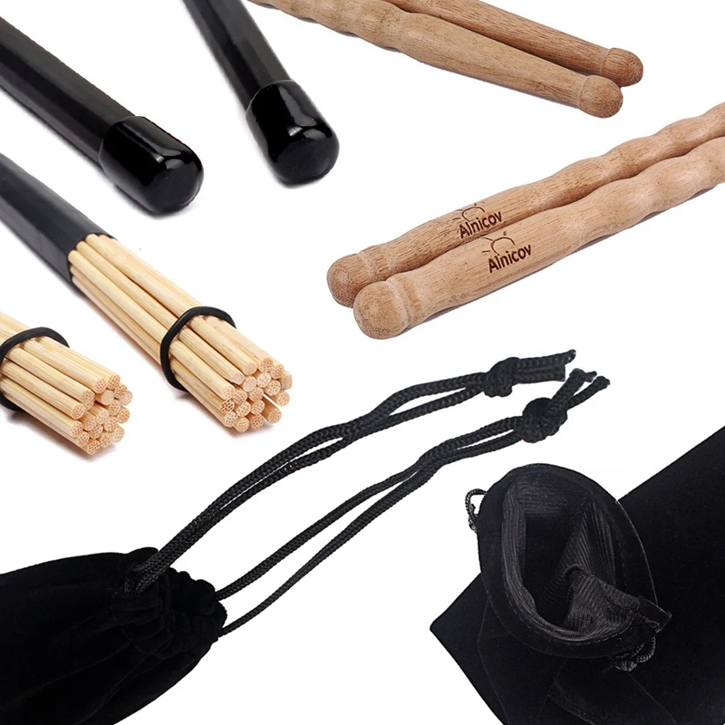 2 пары 40 см Бамбуковые барабанные джазовые ударные щетки барабанные аксессуары на палочках с барабанными палочками