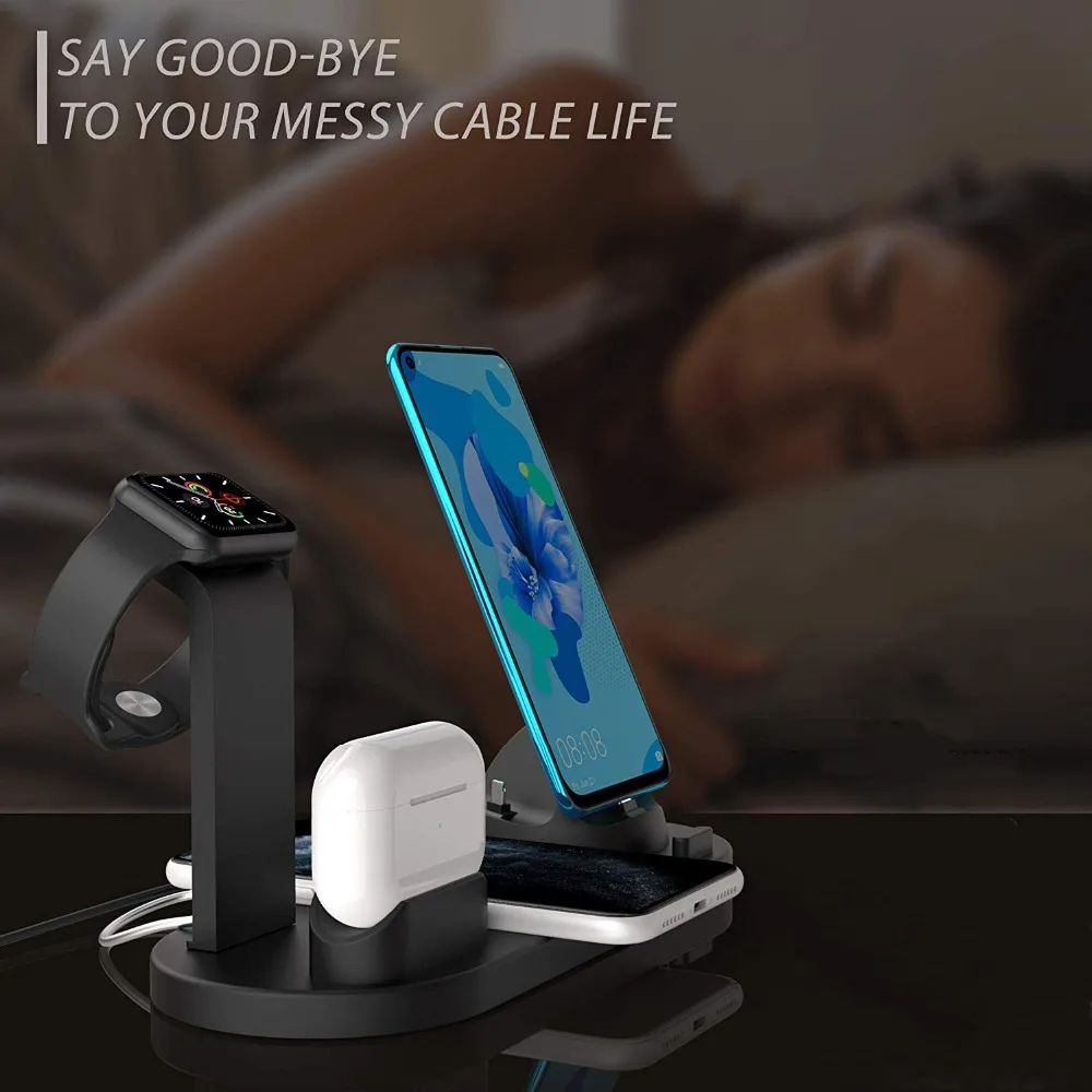 Беспроводная зарядная подставка FDGAO 3 в 1 для iPhone 11 Pro X XS Max XR 8 Airpods Apple Watch док