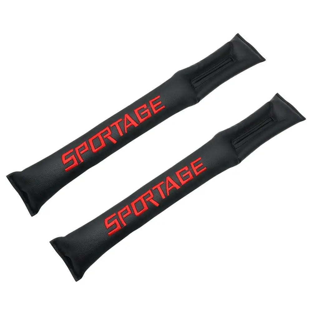 2pcs For Kia Sportage kia rio 3 PU Leather Car Seat Gap Filler Soft Pad Padding Spacer car Accessories with sportage logo - Название цвета: LOGO-sportage