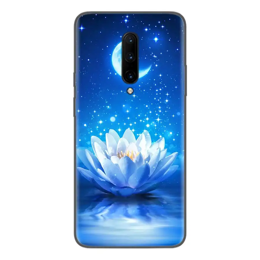 Розовый цветок лотоса черный чехол для телефона Oneplus 1+ 7 Pro 6 6T 5T 3 3T 7Pro художественный Подарочный узор индивидуальная Обложка Мода - Цвет: BA218-1