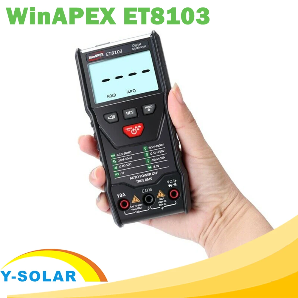 WinAPEX ET8103 ЖК-дисплей цифровой мультиметр тестер Авто Портативный 6000 отсчетов измерительный мультиметр со вспышкой светильник из мягкой кожи