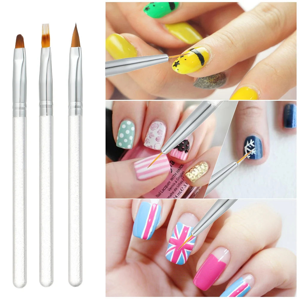 

10pcs/set Nail Art Brush UV Gel Acrylic Crystal Design Builder Painting Drawing Carving Pen Linner Manicure Tool Set