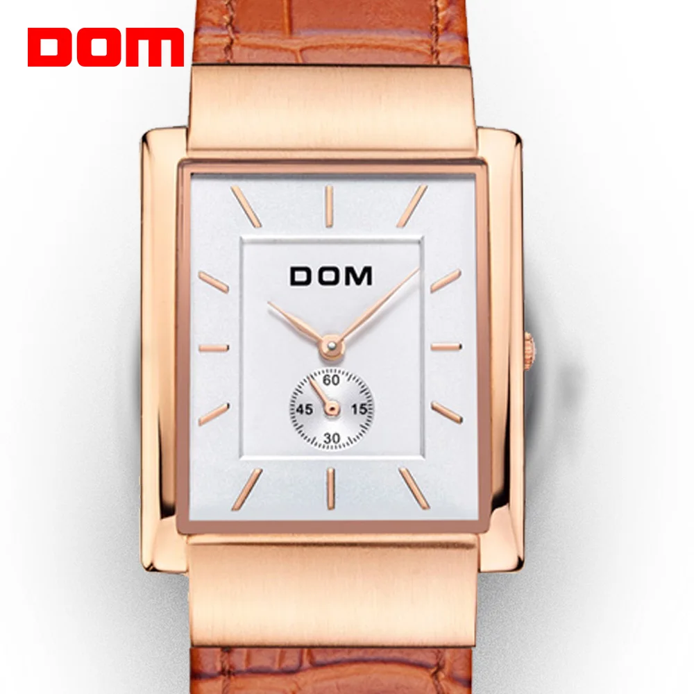 DOM ультра тонкие простые классические мужские кварцевые часы деловые