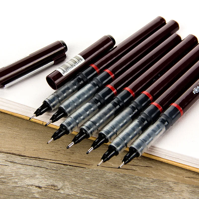 Немецкие тонкие ручки Rotring Pigma Micron 0 1 2 3 4 5 7 8 мм для рисования с гладкими чернилами