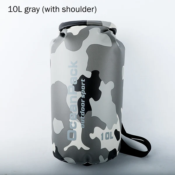10L army green 5L 10L 20L Ocean Pack Camouflage Waterproof Outdoor Rafting PVC Dry Storage Shoulder Backpack Bag For Swimming Drifting Sports - Цвет: 10L army green