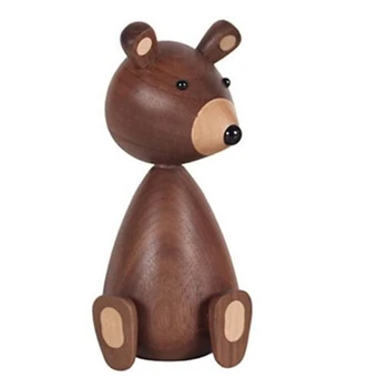 

Little Bear Walnut Wood Ornaments for Decor Squirrel for Furniture Walnut Wood Crafts Shipping Small Gifts Wood Bear Toy Ornamen