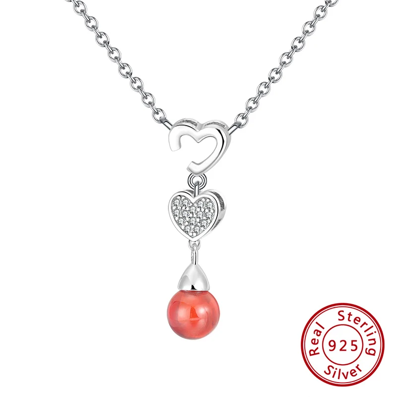 Necklace Effie queen AAAA кубический циркон серьги Элегантные сердце серьги в форме капель Настоящее 925 пробы серебряные ювелирные изделия свадебный подарок BE204 - Цвет камня: Necklace