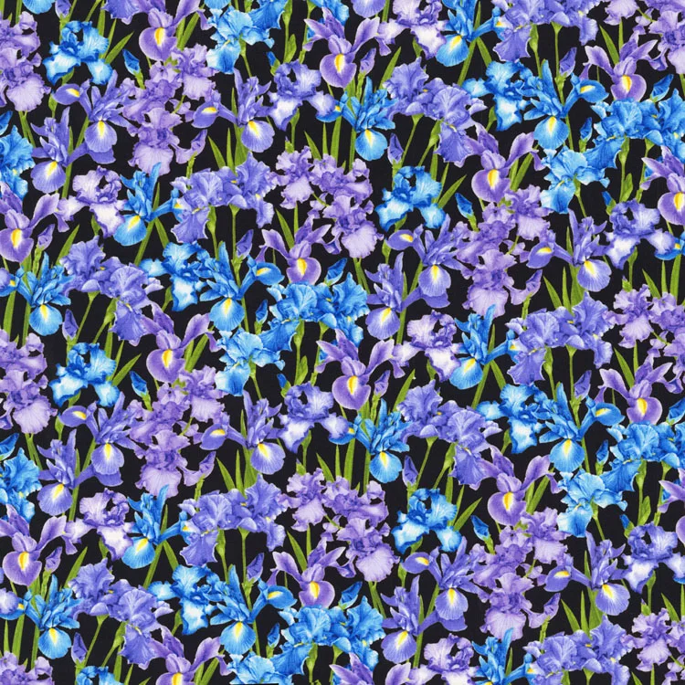 

2019 African Fabric Shipping Violet Irises, Imported From Japan Pure Cotton Printed Manual Diy Clothing Shirt Dress Fabrics