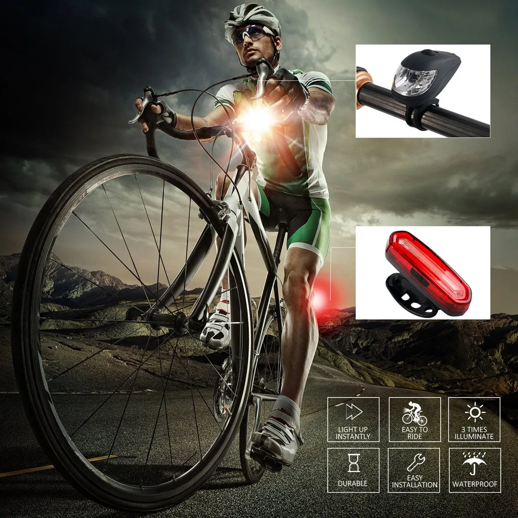 Cheap LED Bicycle rear Front Light Set Waterproof Lamp USB Rechargeable Bike Bright Lights Cycling Bike accessories Luz de bicicleta 5