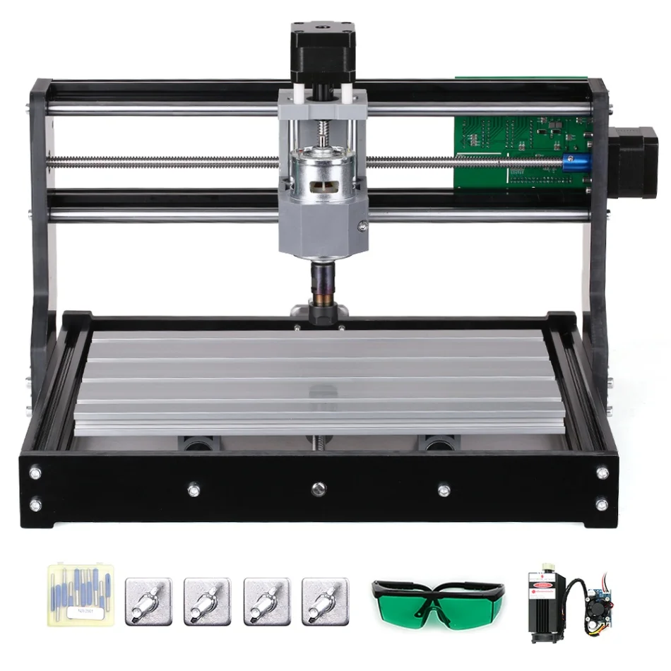 CNC3018 PRO DIY ЧПУ маршрутизатор комплект мини гравировальный станок GRBL управление 3 оси для PCB ПВХ пластик акрил резьба по дереву фрезерный - Цвет: Add 5500 mw laser
