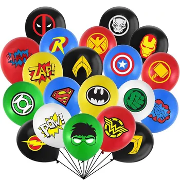 

10pcs 12inch Super hero balloons Spiderman Iron Man Hulk Double Sided latex ballons Avengers Birthday Party Decoration kid toys