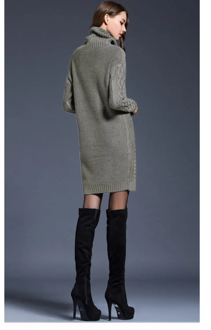 Свитер платье женская зимняя одежда свободный с длинным рукавом безразмерная рубашка джемпер Топы платье халат pull осенний пуловер