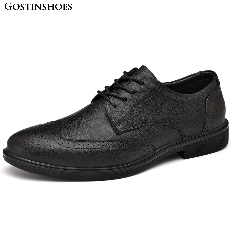 

Brogue Casual Full Grain Leather Business Carved Adults Business Casual Buty Meskie Men