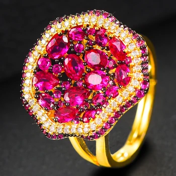 

SISCATHY New Design Luxury Statement Stackable Ring For Women Wedding Cubic Zircon Engagement Dubai Bridal Finger Rings 2020