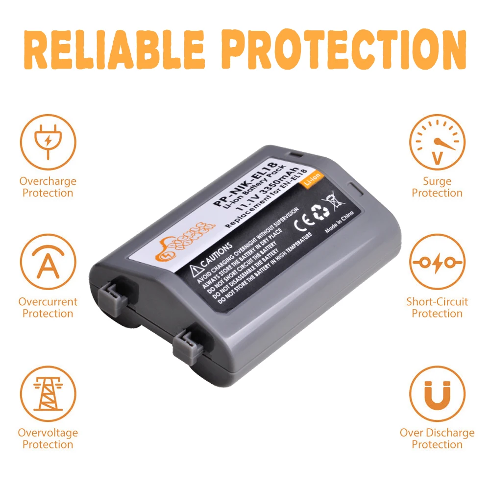 nikon en el18 series en el18a en el18b en el18c D4 D4S D5 D500 D800 D810 D850 D800E MH-26 MH26 MH-26a MH-26aak Digital SLR Camera rechargeable lithium-ion battery image 2