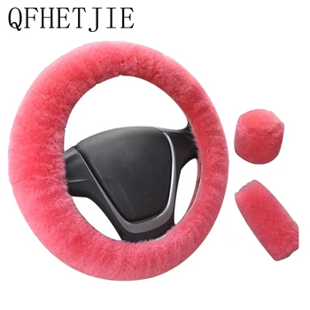 

Car Steering Wheel Cover Universal Hand Brake Gear Position Gear Three-piece Fur Cover Car Interior Accessories Free Delivery
