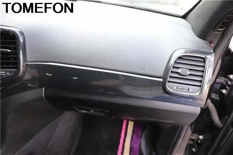 TOMEFON для Jeep Grand Cherokee ABS углеродное волокно красная лента для приборной панели двигатель Запуск Стоп сторона вентиляционное отверстие наклейка CoverTrim