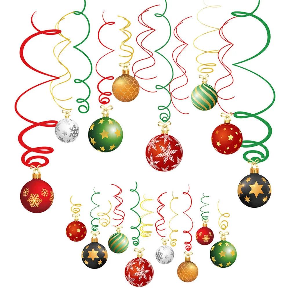 Besegad 30 шт. Merry christmas party декоративный Комплект Висячие завитки карты спиральный орнамент Вечерние торжества реквизит для фотосессии - Цвет: Style C