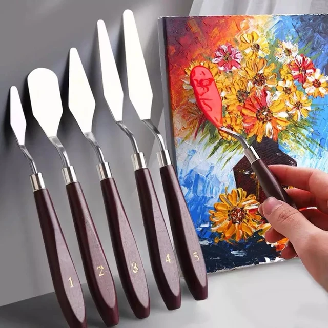 1xStainless Steel Palette Scraper Set Spatula Knives For Artist Oil  Painting Art Tools Paint Knife Blade