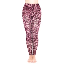 Новые стильные сексуальные женские леггинсы розовый леопардовый рисунок с принтом Леггинсы с высокой талией леггинсы для фитнеса Брюки для похудения повседневные