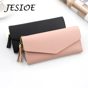 

Women Heart Tassel Long Wallets Lether Purse Ladies Simple Card Bags for Women Fashion Clutch Female Money Clip Phone Wallets
