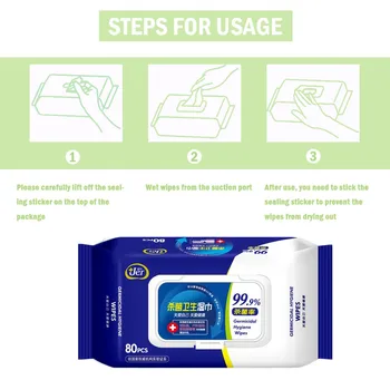 

80 Wipes/pack Wet Wipe Tissue Clean Hand Health Care Before/after Eating Using The Toilet Wiping Hands #yl10