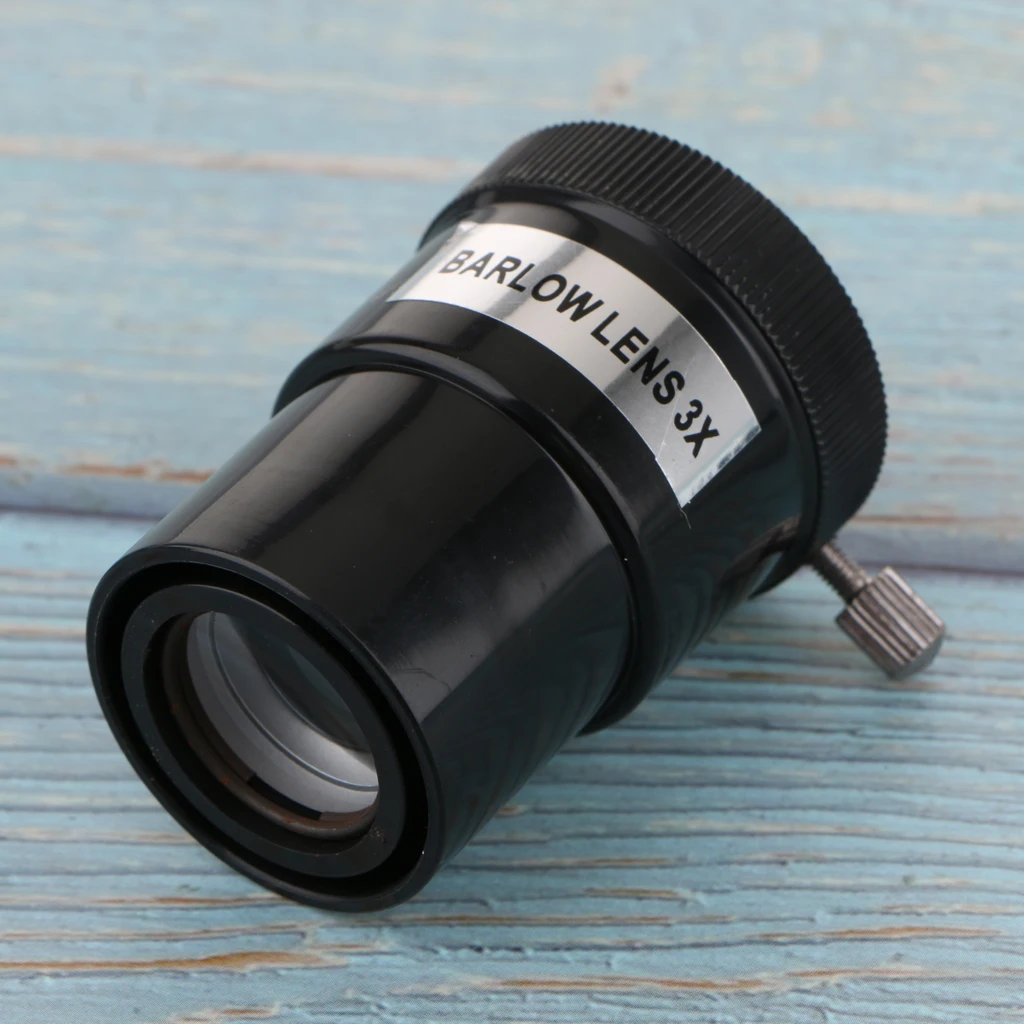 1.25''/31.7mm Telescope Eyepiece Barlow Lens 3X Magnification Universal T Ring Adapter M42 Thread with Fully Multi-coated Film