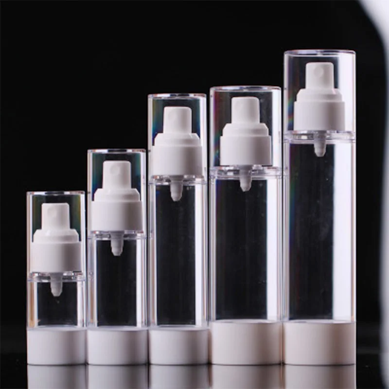 10pcs 5ml 10ml 15ml 30ml 50ML 80ml 100ml Empty plastic cosmetic Airless Bottles Plastic Treatment Pump Bottle Plastic Cap
