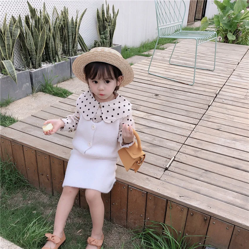 

2019 Autumn New Products Korean-style Childrenswear Girls Versatile Peter Pan Collar Polka Dot Shirt Children Ladies' Shirt Fash
