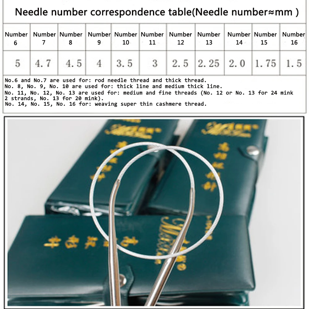 Stainless Steel Circular Ring Knitting Needle Crochet Tools Hooks Needlework DIY Weave Craft Sewing Accessories Material