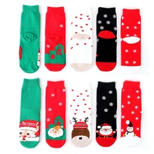 1 пара Хлопковых Носков для маленьких мальчиков и девочек; сезон весна-зима-осень детские рождественские носки Снежинка лось Санта-Клаусом