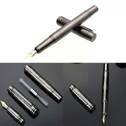 Stylo à plume en métal plaqué argent de haute qualité pour étudiants, fournitures de bureau, encre d'écriture, 0.5mm, papeterie scolaire M7b8 