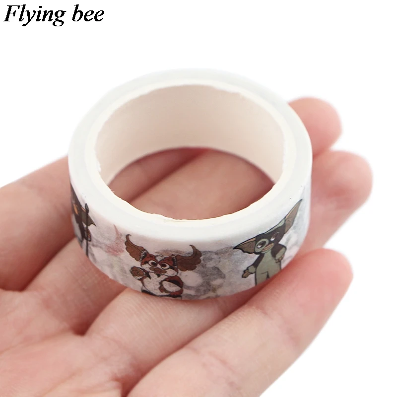 Flyingbee 15 мм X 5 м Gremlins смешная васи лента бумага DIY декоративная клейкая лента Канцтовары Kawaii Маскировочные Ленточные принадлежности X0631