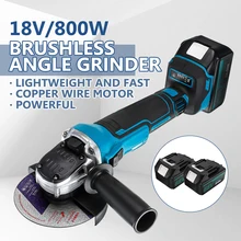 

18V Cordless Grinding Machine Angle Grinder 800W Impact Electric Brushless Polishing Power Tools for Makita Battery 125mm/100mm