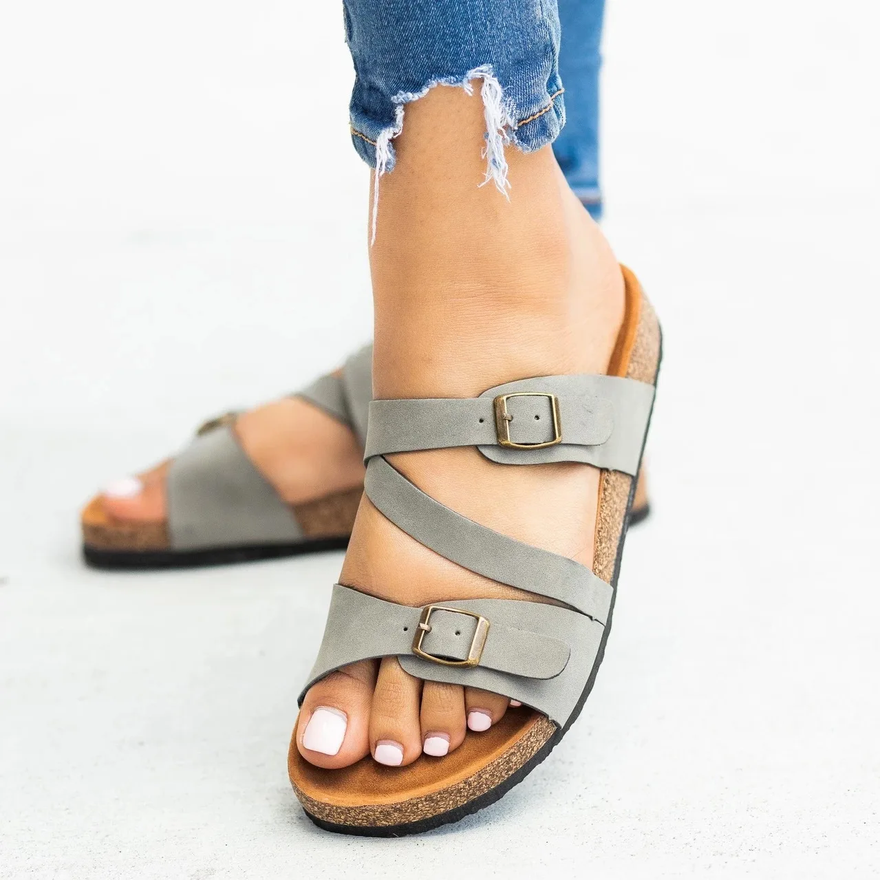 

HOT Sandals Women Wedges Shoes Sandals Summer Flip Flop Chaussures Femme Platform Sandals 2020 New Buckle Sandalia Feminina