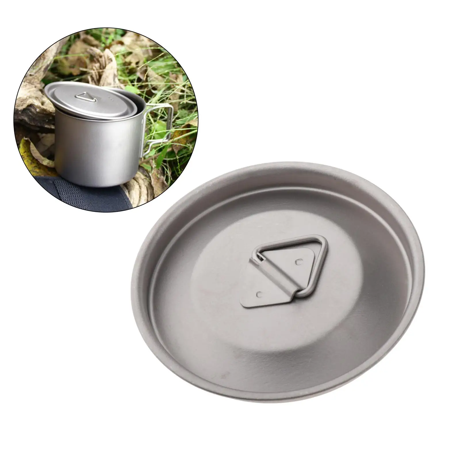Portable Titanium Alloy Mug Lid Leakproof Water Cup Cover with Handle 85mm, for Outdoor Camping Hiking Fishing 5