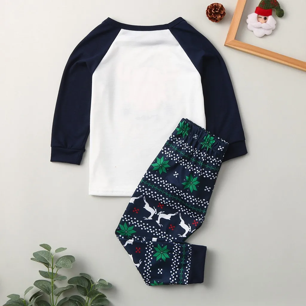 Рождественский папа Для мужчин с принтом букв топ+ штаны Рождественская Пижама Набор одинаковых пижам для всей семьи, комплект