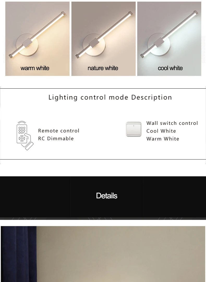 北欧壁灯-卧室简约现代led灯具创意个性客厅书房墙壁过道墙床头灯-tmall_02