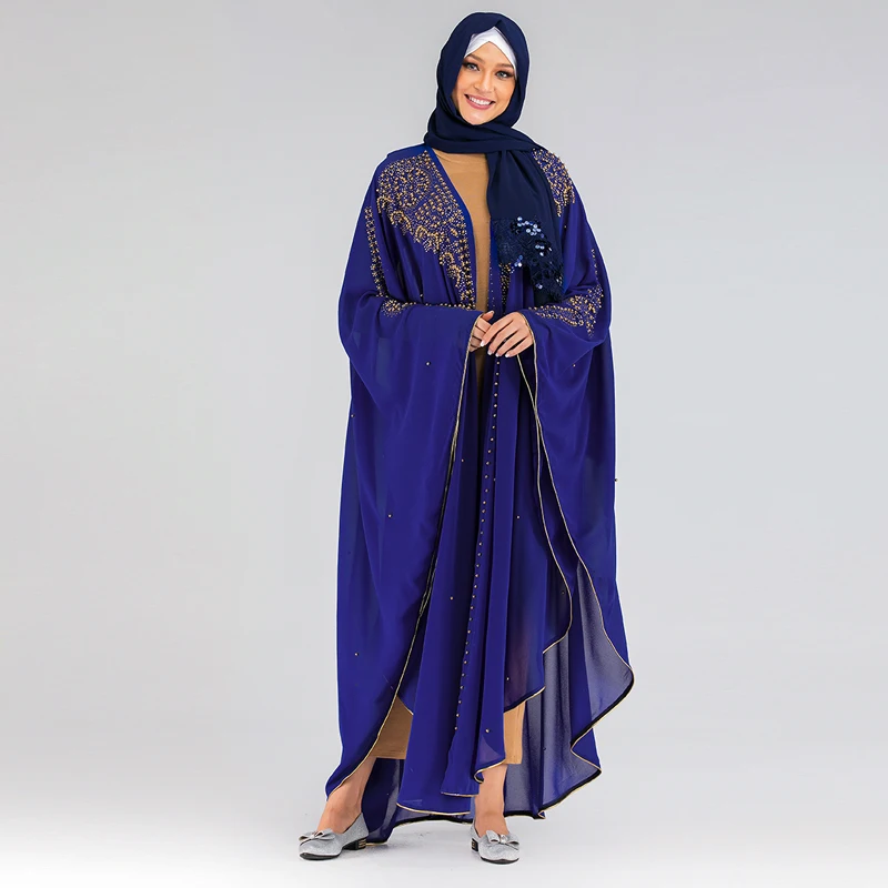 sequin Bolero Shrug Djelaba Femme Women Shrugs Niqab Abaya Kimono Long Muslim Cardigan Islamic Tunic Dubai Turkey Coat
