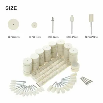 

129pcs Wool Polishing Wheel Set Kit Soft Buffing Mixed Grinding Waxing