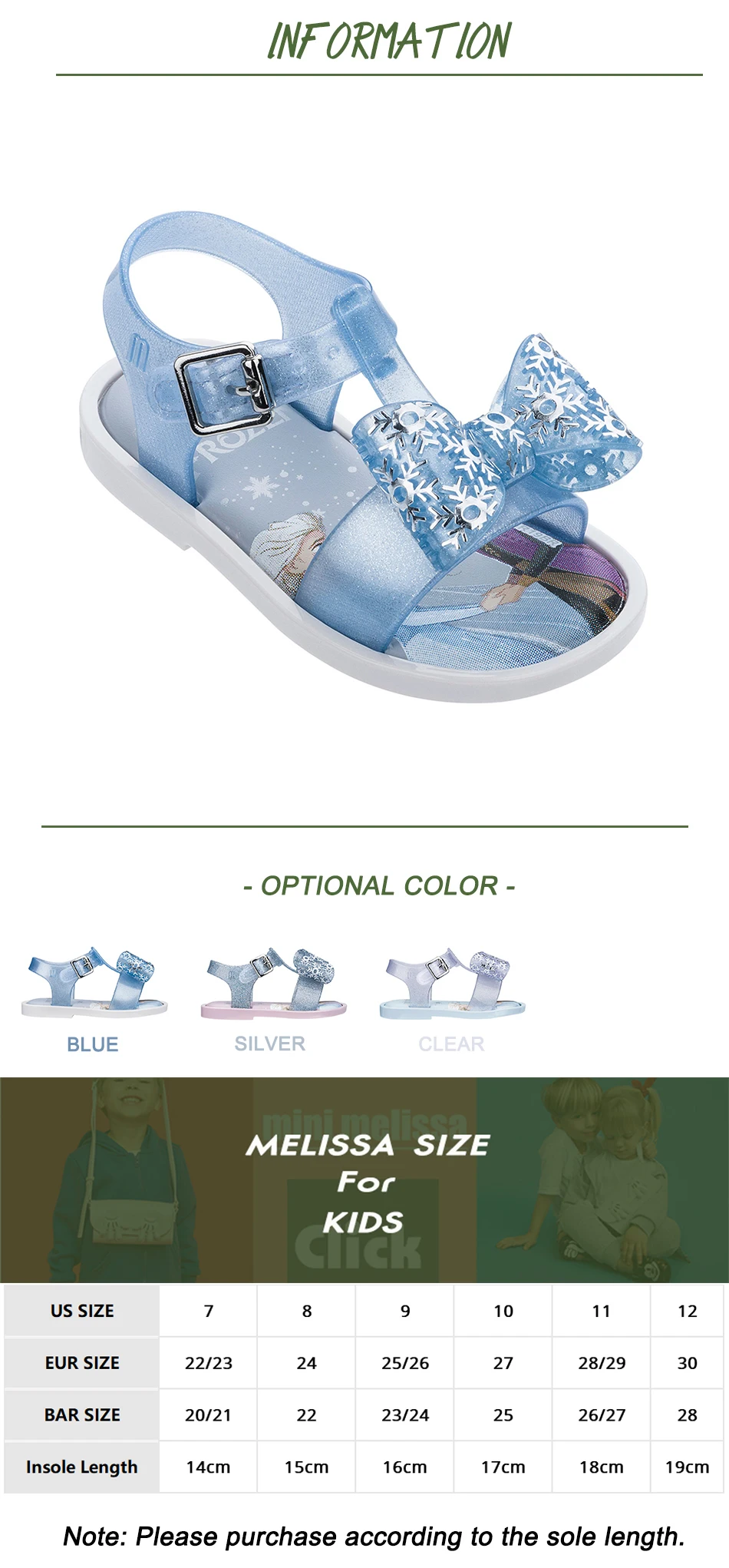 Mini Melissa Cute Sandal Snow Princess Girl Jelly Shoes Sandals 2020 Baby Shoes Melissa Sandals for Kids Beach Sandals Summer